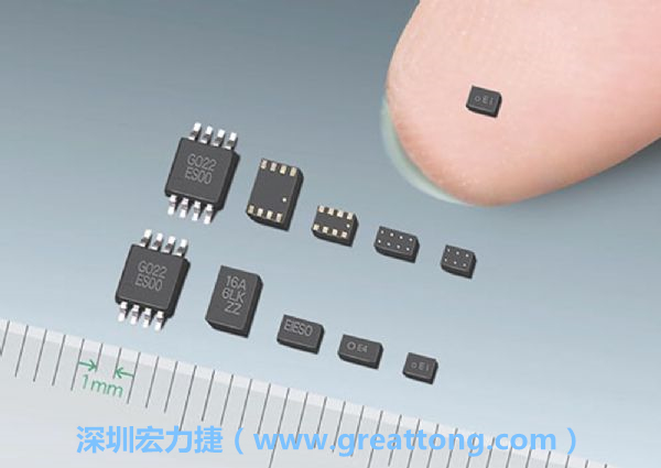 常規(guī)IC與WLP制作的封裝設(shè)計元件，尺寸有極大的差異，WLP僅需晶粒尺寸就有相同的電氣特性。